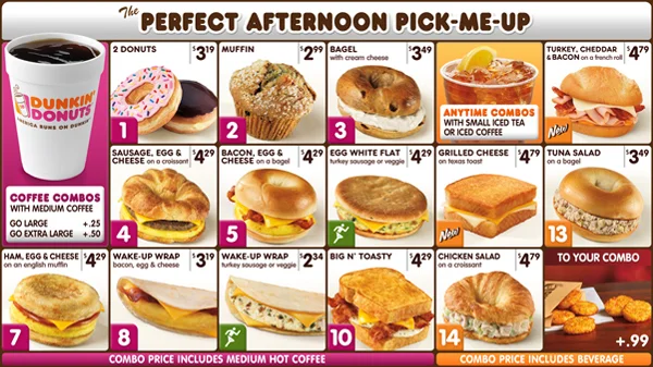 Dunkin Donuts Menu Prices