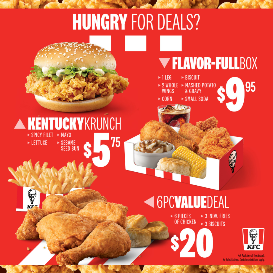KFC Menu with Prices and Pictures Updated KFC Deals